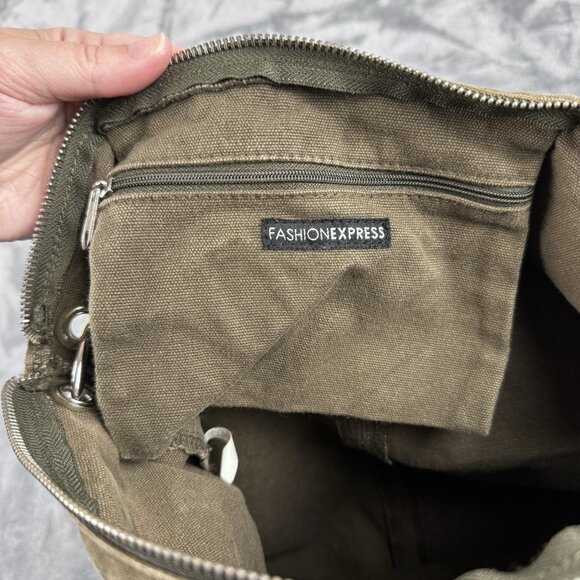 Army Green Denim Purse Bag Skull Rivet Studded Grunge Punk Y2K Retro Fashion Exp - Picture 6 of 9